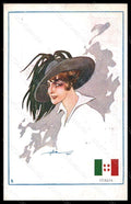 Artist Signed Golia Lady Bersaglieri Propaganda WW1 WW1 serie 101-1 pc VK6610 – fronte