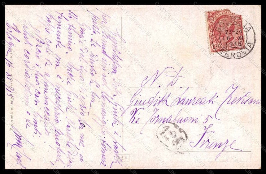 Artist Signed Golia Lady Bersaglieri Propaganda WW1 WW1 serie 101-1 pc VK6610 – retro