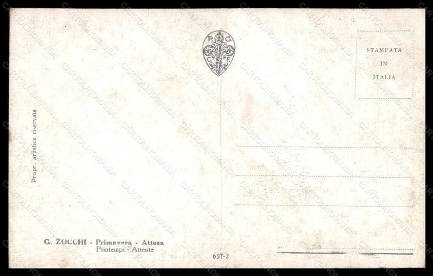 Artist Signed Zocchi Child Boy Baby Spring serie 657-2 postcard VK6612 – retro