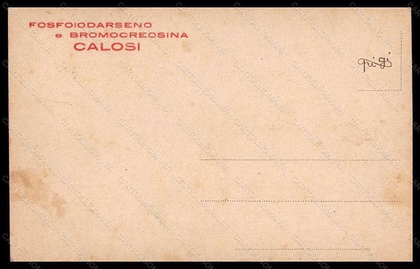 Artist Signed Piattoli Pigi Lady Comic Advertising Calosi postcard VK6625 – retro