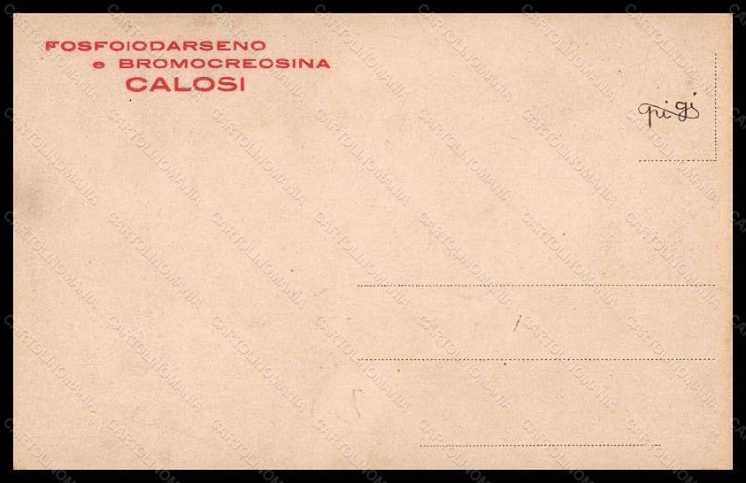Artist Signed Piattoli Pigi Man Comic Advertising Calosi postcard VK6626 – retro