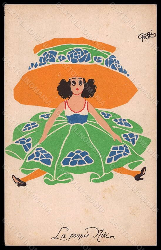 Artist Signed Illustratori Piattoli Pigi Doll postcard VK6627 – fronte