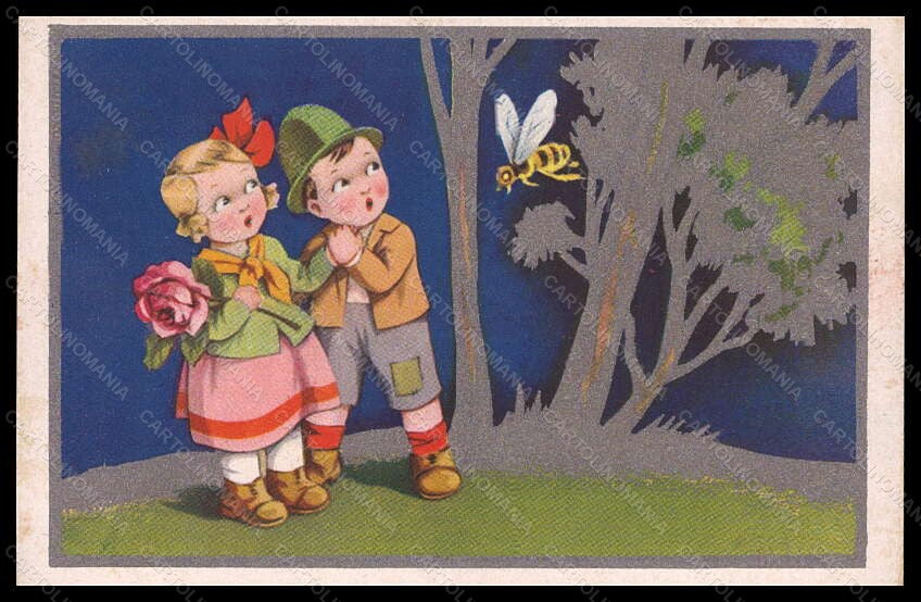 Artist Signed Illustratori Sgrilli Children Bee Degami postcard VK6630 – fronte