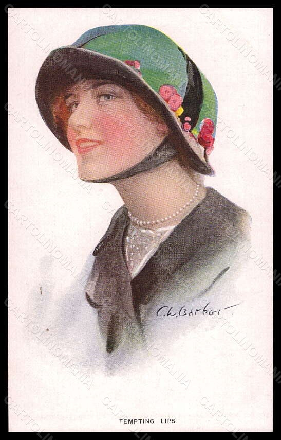 Artist Signed Barber Fashion Glamour Lady Mode serie 709-2 postcard VK6651 – fronte