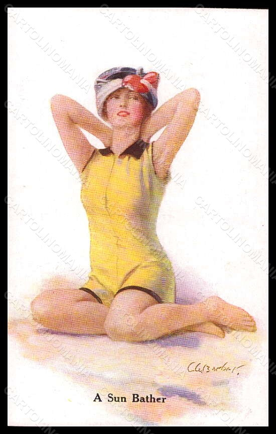 Artist Signed Barber Bathing Beauty Lady serie 716-3 postcard VK6653 – fronte