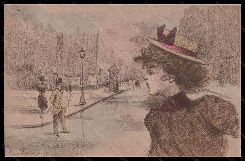 Artist Signed Illustratori H. Boutet Lady Art Nouveau postcard VK6671 – fronte