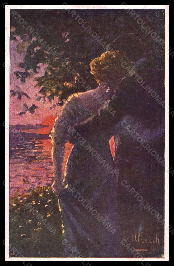 Artist Signed Ulreich Romantic Couple BKWI serie 320-2 postcard VK6676 – fronte