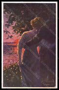 Artist Signed Ulreich Romantic Couple BKWI serie 320-2 postcard VK6676 – fronte