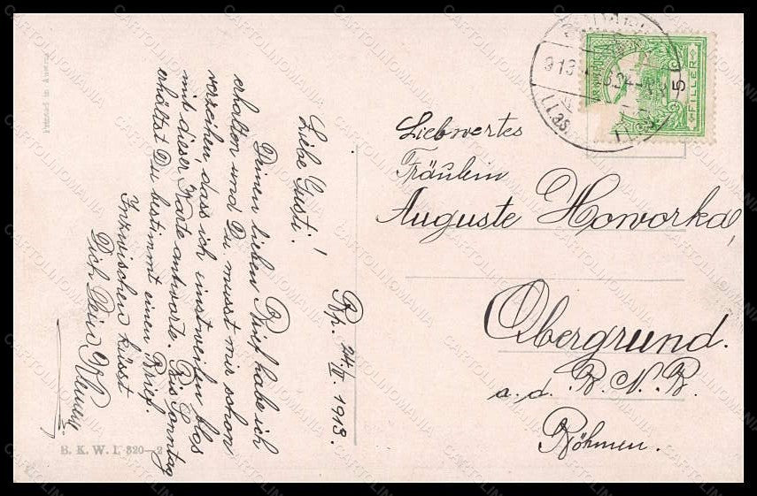 Artist Signed Ulreich Romantic Couple BKWI serie 320-2 postcard VK6676 – retro