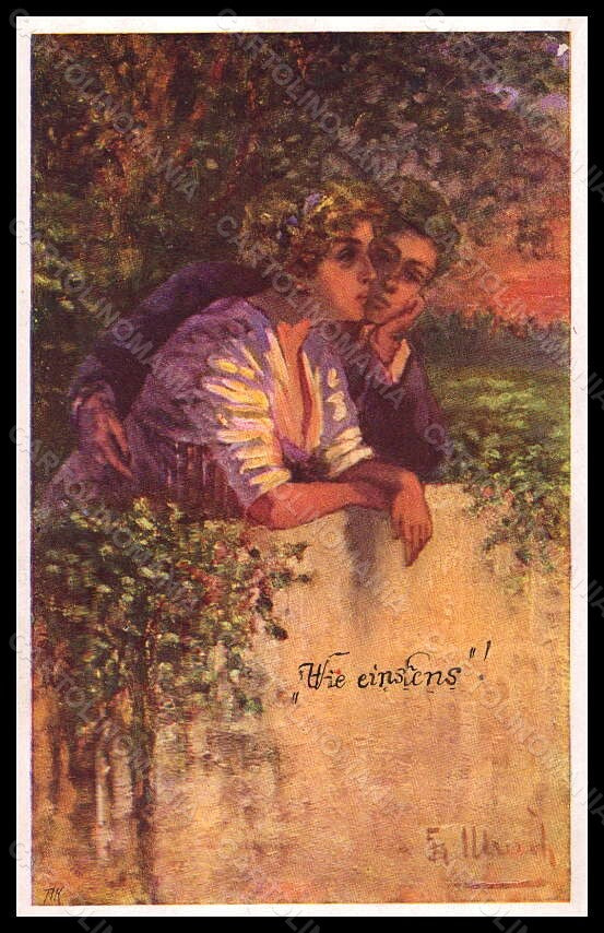 Artist Signed Ulreich Romantic Couple BKWI serie 320-3 postcard VK6677 – fronte