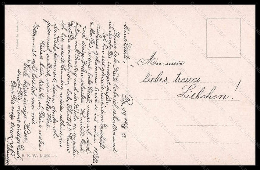 Artist Signed Ulreich Romantic Couple BKWI serie 320-3 postcard VK6677 – retro