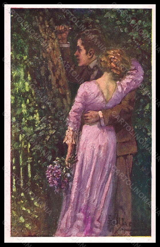Artist Signed Ulreich Romantic Couple BKWI serie 320-1 postcard VK6679 – fronte