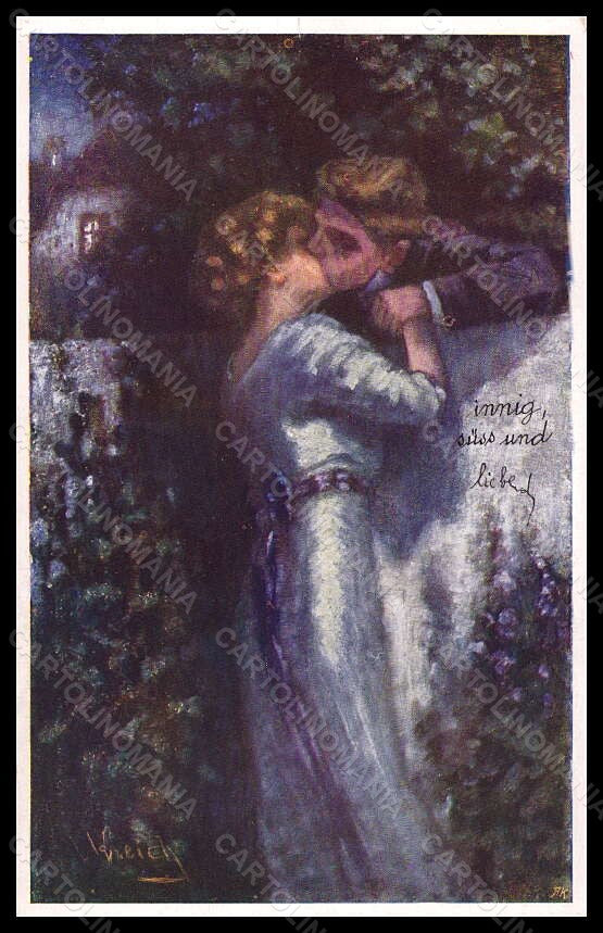 Artist Signed Ulreich Romantic Couple BKWI serie 320-5 postcard VK6680 – fronte