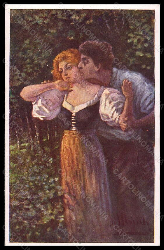 Artist Signed Ulreich Romantic Couple BKWI serie 320-4 postcard VK6681 – fronte