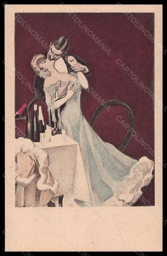 Artist Signed Reznicek Kissing Couple Lady Simplicissimus VI-1 postcard VK6692 – fronte