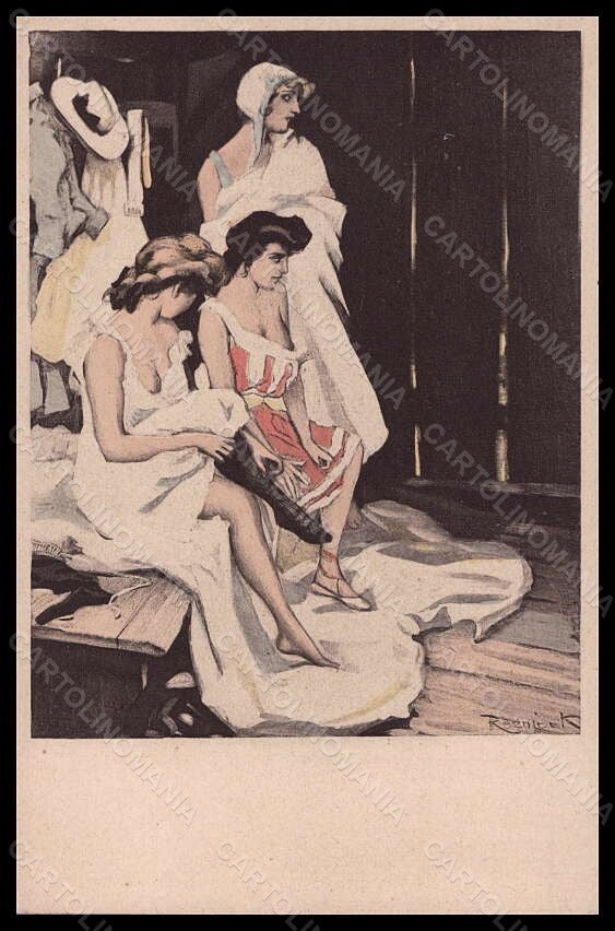 Artist Signed Reznicek Lady Bathing Beauty Simplicissimus serie VIII-3 pc VK6693 – fronte