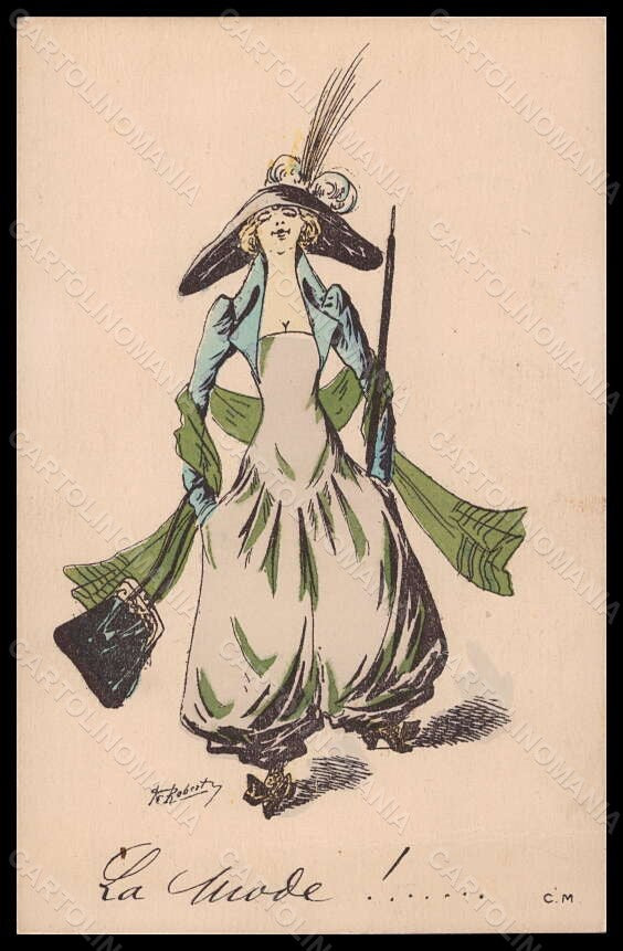 Artist Signed Roberty Fashion Glamour Lady Mode serie 32 CREASED postcard VK6701 – fronte