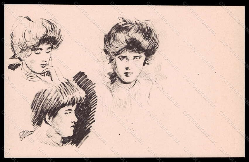 Artist Signed Illustratori Helleu Lady postcard VK6702 – fronte