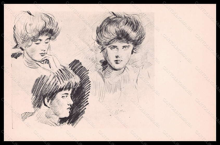 Artist Signed Illustratori Helleu Lady postcard VK6703 – fronte