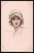 Artist Signed Bompard Fashion Glamour Lady serie 914-4 postcard VK6713 – fronte