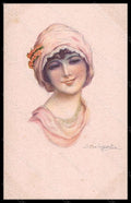 Artist Signed Bompard Fashion Glamour Lady serie 914-2 postcard VK6714 – fronte