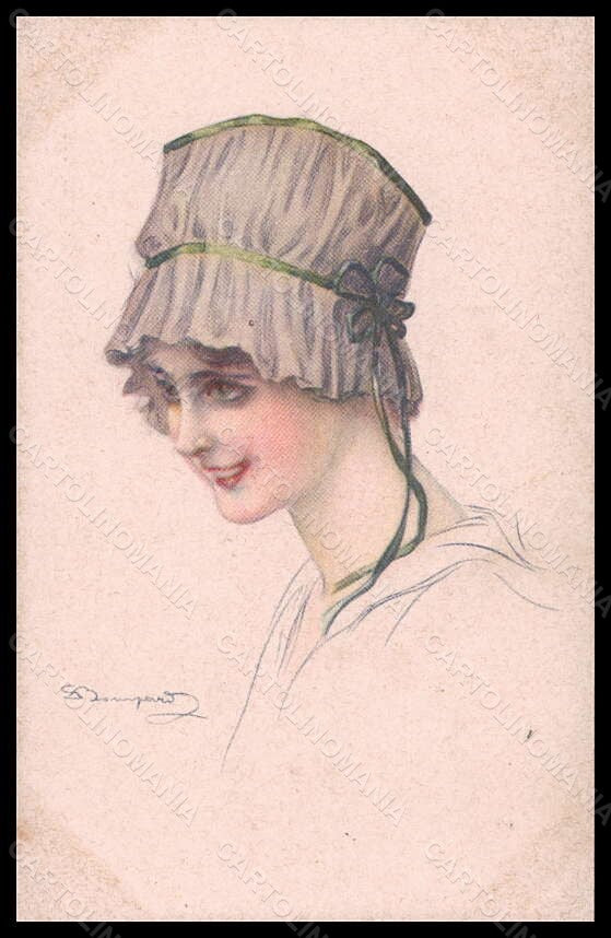Artist Signed Bompard Fashion Glamour Lady serie 914-6 postcard VK6715 – fronte