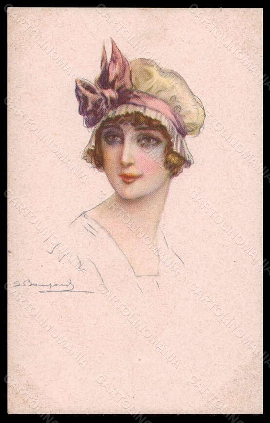Artist Signed Bompard Fashion Glamour Lady serie 914-5 postcard VK6716 – fronte