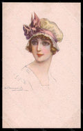 Artist Signed Bompard Fashion Glamour Lady serie 914-5 postcard VK6716 – fronte