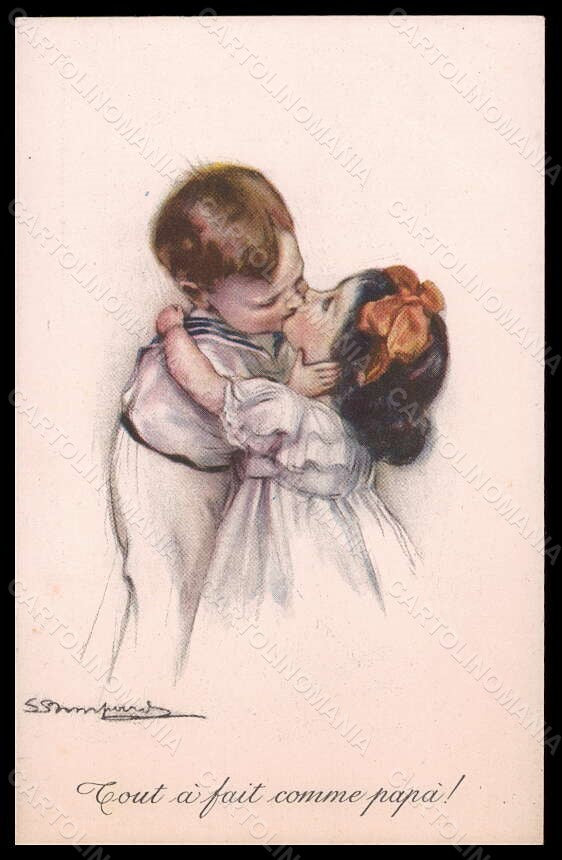 Artist Signed Illustratori Bompard Children serie 920-2 postcard VK6717 – fronte