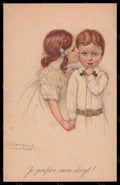 Artist Signed Illustratori Bompard Children Kissing serie 920-4 postcard VK6724 – fronte