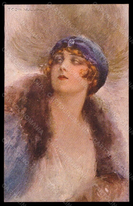 Artist Signed Corbella Fashion Glamour Lady Mode serie 763-1 pc VK6729 – fronte
