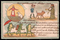 Artist Signed Illustratori Humanized Frogs Doll Cat Puppet postcard VK6746 – fronte