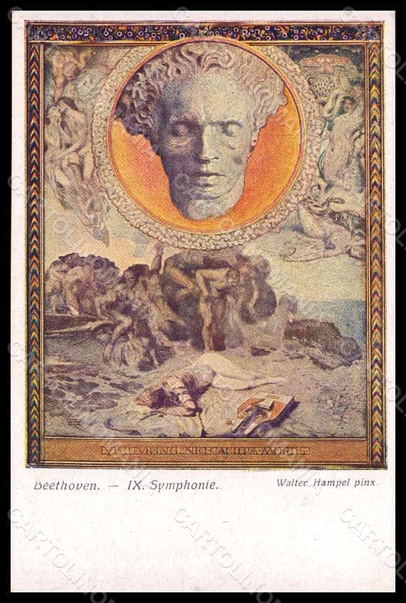 Artist Signed Hampel Beethoven IX Symphonie BKWI serie 2553 postcard VK6756 – fronte