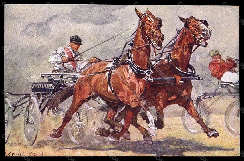 Artist Signed Ludwig Koch Horse Racing Sport Pferd BKWI serie 473-4 pc VK6762 – fronte