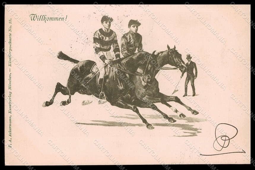 Artist Signed Illustratori Ackermann Horse Racing Sport serie 13 postcard VK6770 – fronte