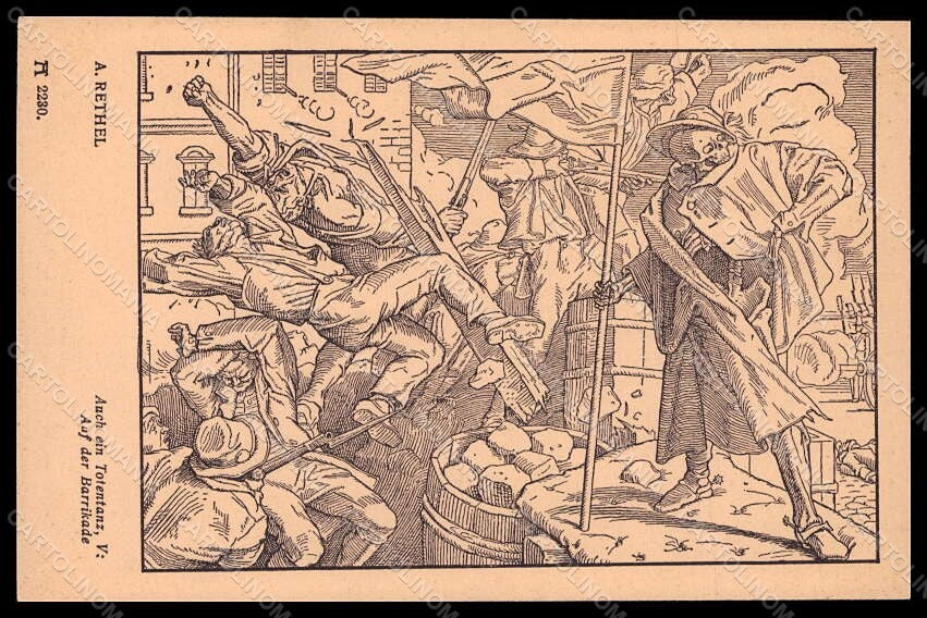 Artist Signed A. Rethel Death Skeleton Ackermann serie 218 postcard VK6772 – fronte
