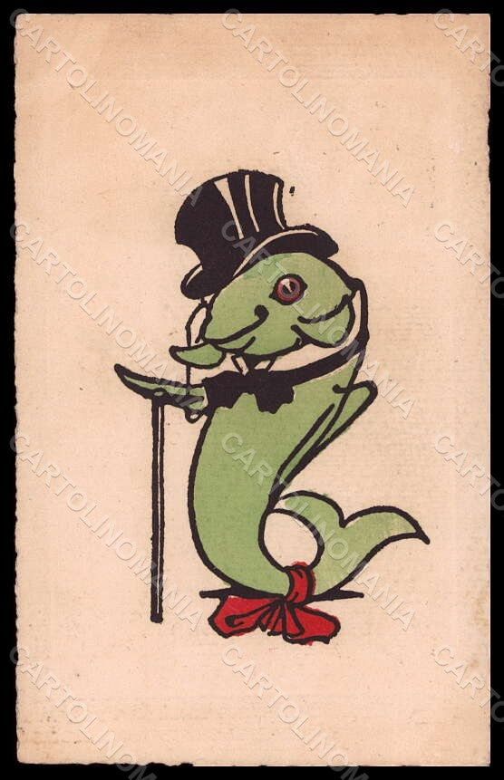Artist Signed Humanized Dressed Fish Hand Painted serie 293 postcard VK6779 – fronte