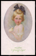 Artist Signed Illustratori Girl Chick Easter MM Vienne 1201 postcard VK6783 – fronte