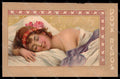 Artist Signed Lady Art Nouveau Doux Repos WRITINGS ERASED postcard VK6786 – fronte