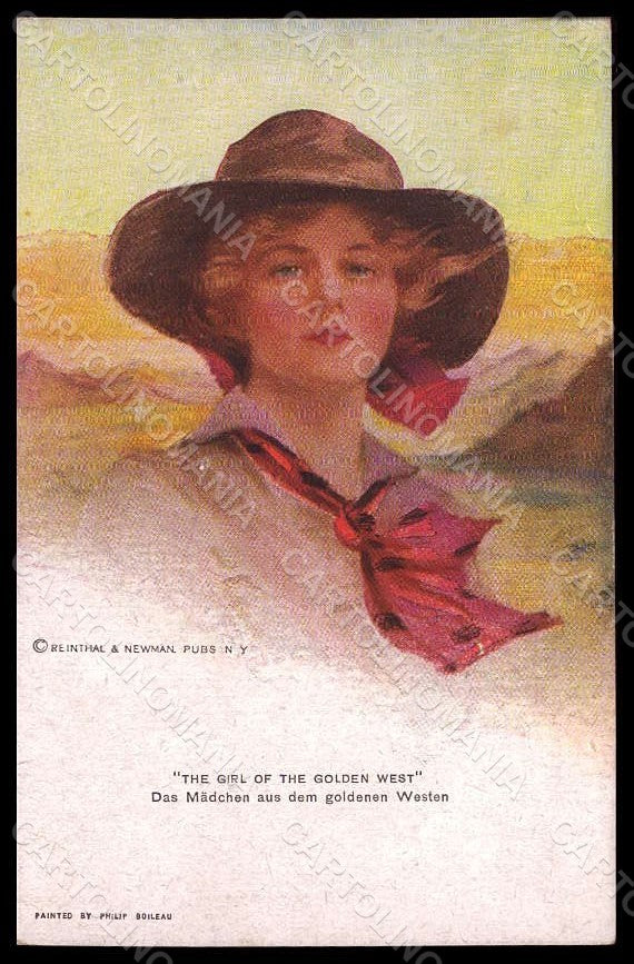Artist Signed P. Boileau Lady Golden West Reinthal 755 postcard VK6801 – fronte