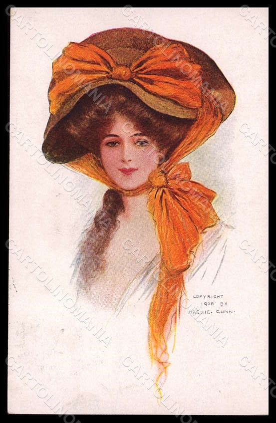 Artist Signed A. Gunn Fashion Lady Mode Hat American Beauty WRINLE pc VK6808 – fronte