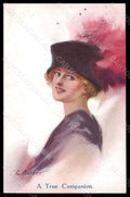 Artist Signed Court Barber Fashion Glamour Lady Mode Hat 655 postcard VK6810 – fronte
