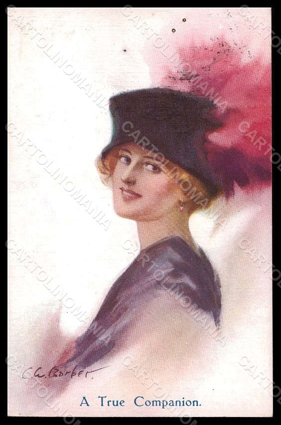Artist Signed Court Barber Fashion Glamour Lady Mode Hat 655 postcard VK6810 – fronte