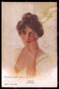Artist Signed Illustratori P. Boileau Lady Pensive Reinthal 754 postcard VK6812 – fronte