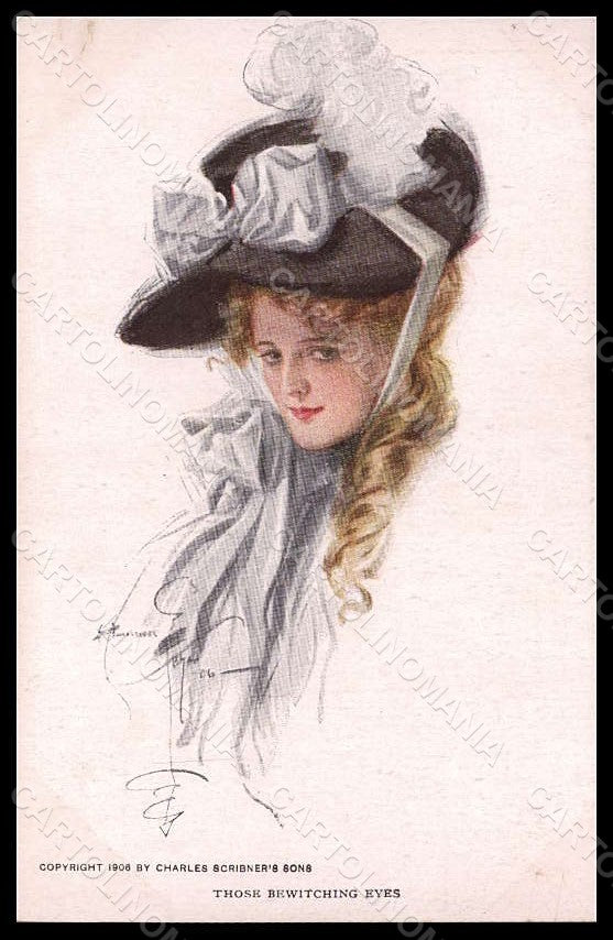 Artist Signed Fisher Lady Those Bewitching Eyes Reinthal ABRADED pc VK6815 – fronte