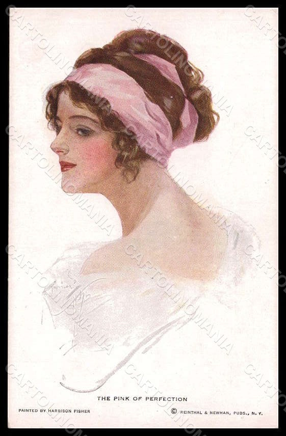Artist Signed Fisher Glamour Lady The Pink of Perfection Reinthal 404 pc VK6819 – fronte