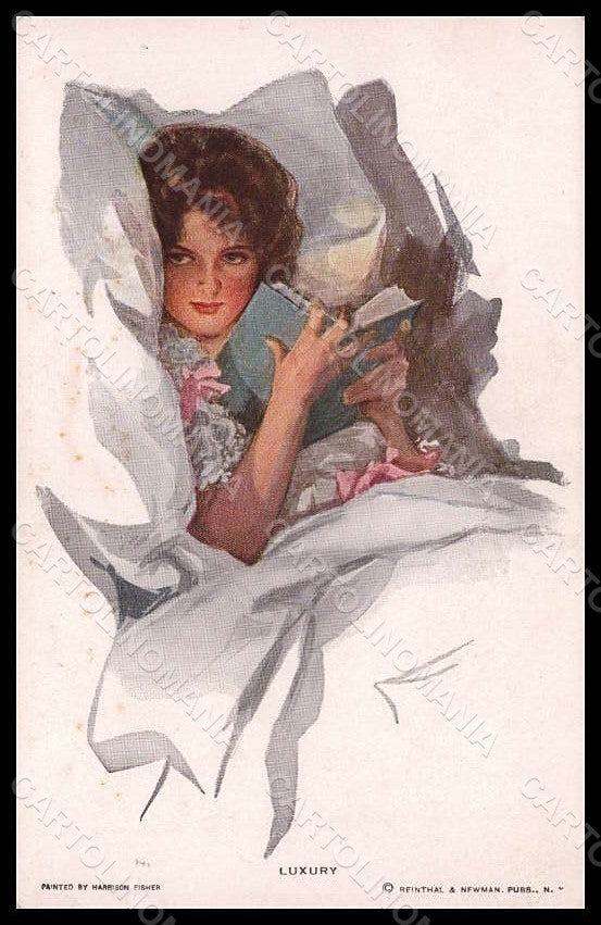Artist Signed Fisher Lady Mode Luxury Reinthal 253 WRINKLES postcard VK6822 – fronte