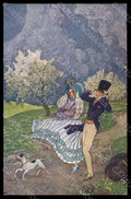 Artist Signed Illustratori J. Wenig Couple Lady Dog Spring postcard VK6825 – fronte