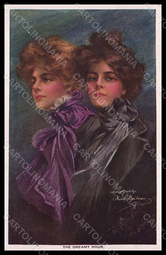 Artist Signed Illustratori Boileau Lady The Dreamy Hour Reinthal postcard VK6827 – fronte