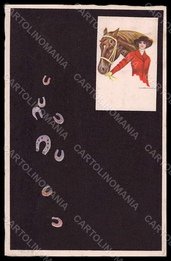 Artist Signed Nanni Sidesaddle Lady Horese serie 125-1 CORNER CREASED pc VK6834 – fronte